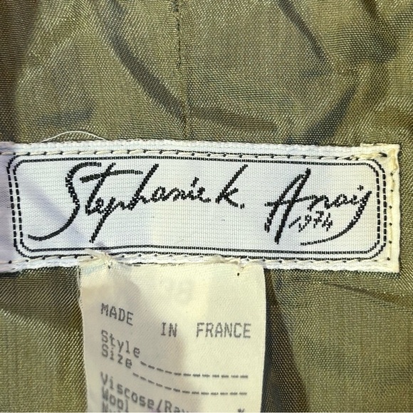 Vintage Stephanie K. Anais Embroidered Lined Wool Blazer Jacket Green Size 38 - Picture 13 of 16